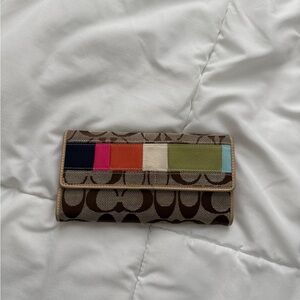 vintage Coach signature canvas patchwork long wallet